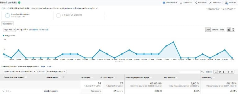 Données brutes de Google Analytics