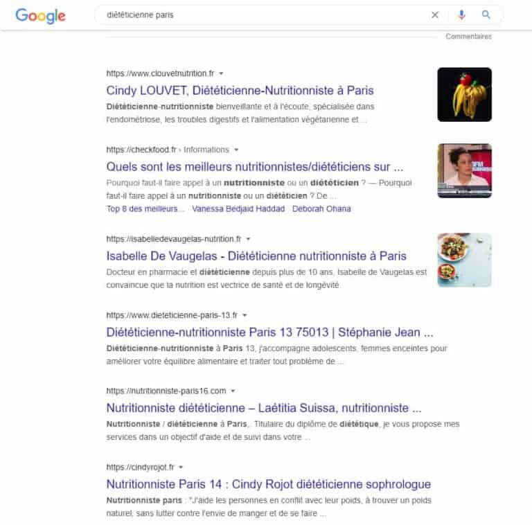 Référencement seo pour nutritionniste
