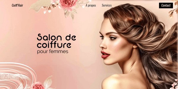 Webdesign féminin pour coiffeuse