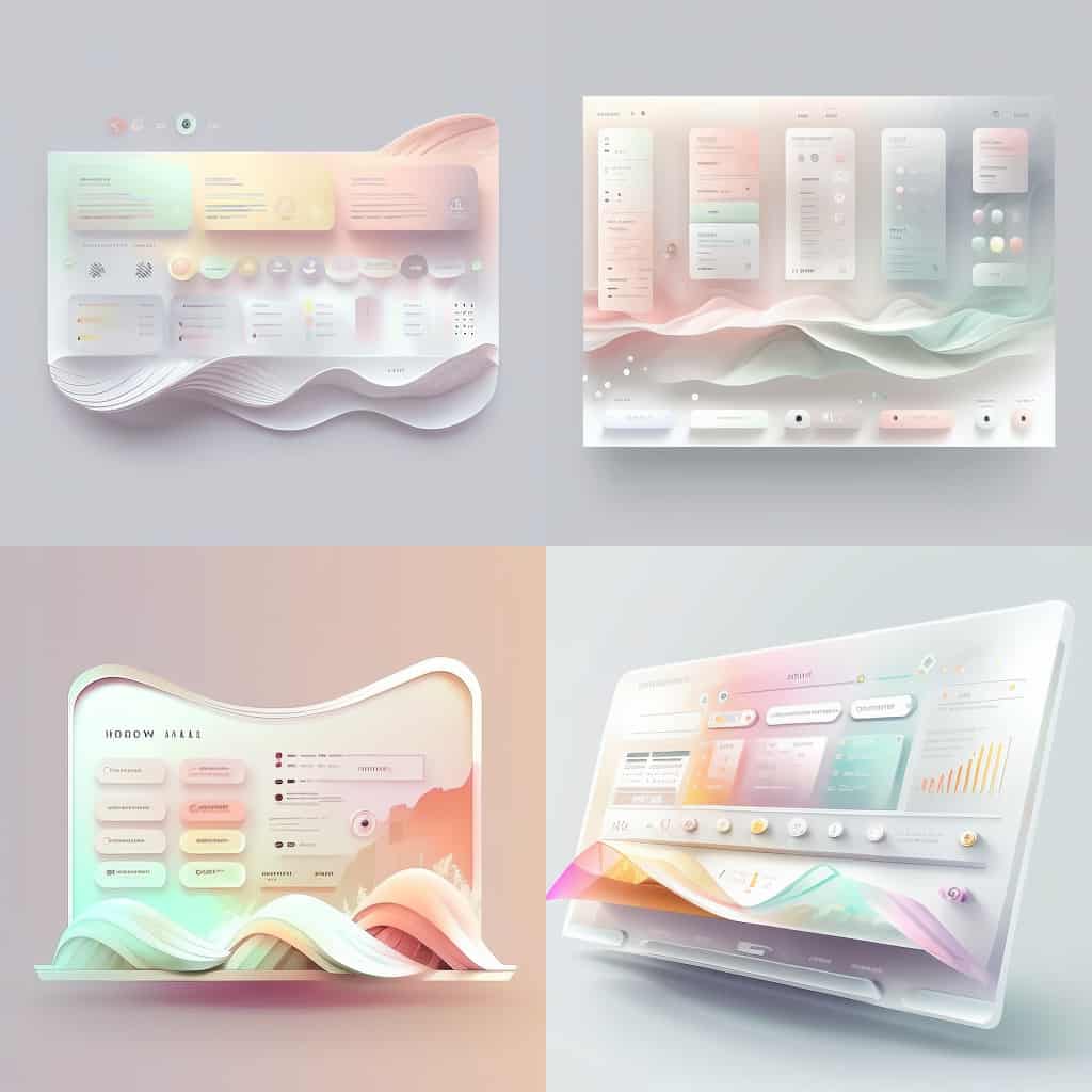 Midjourney webdesign de menus pastel