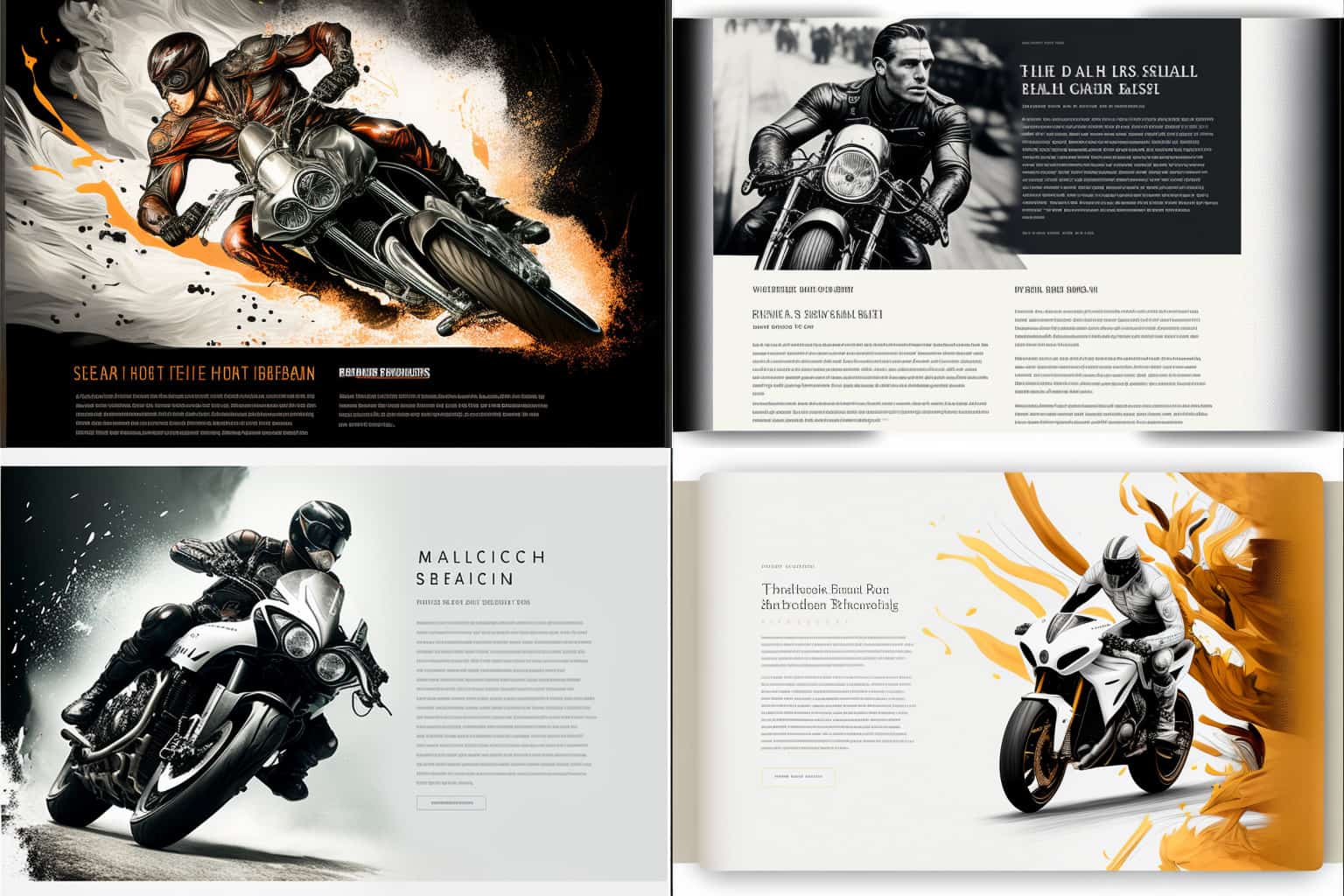 Webdesign avec Midjourney site web de moto