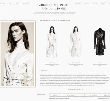 Webdesign layout site de mode photo dessin Midjourney