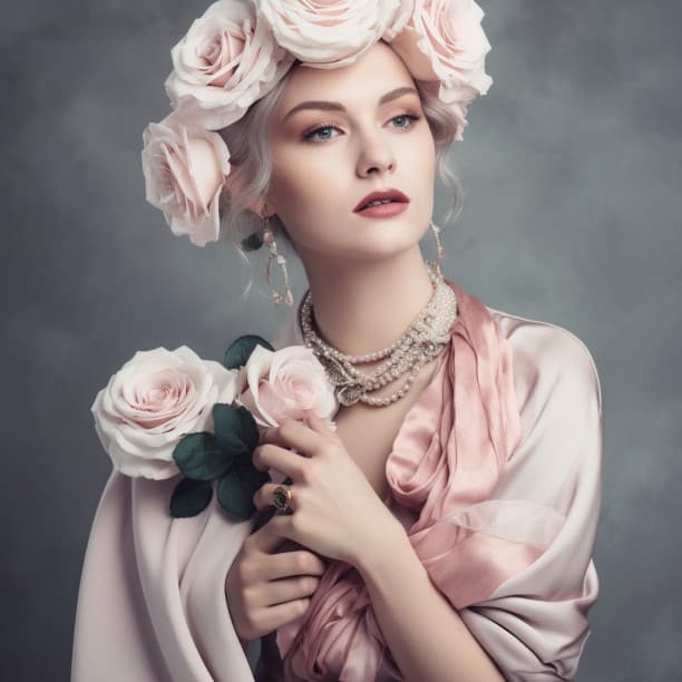 Photographie de mode femme aux roses