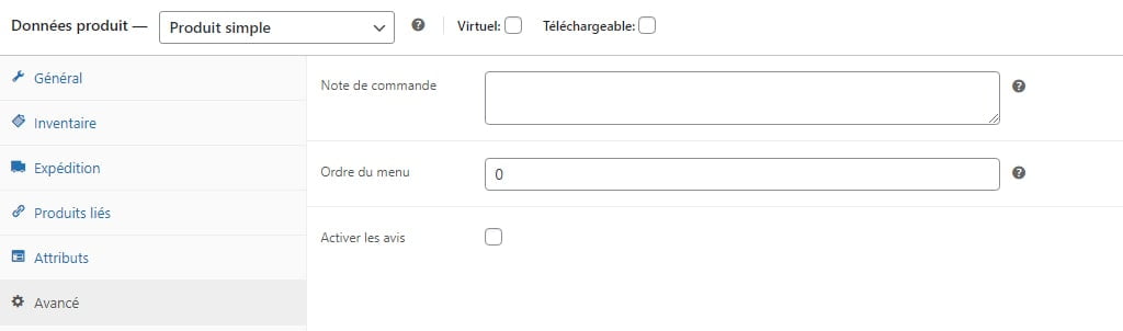 WooCommerce Produit simple Avancé