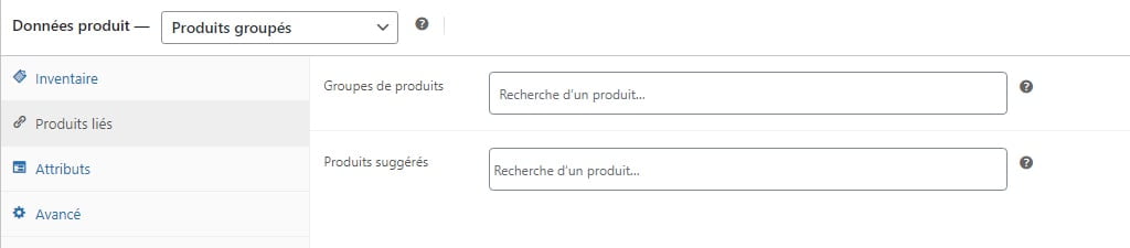 WooCommerce Produits groupés produits liés