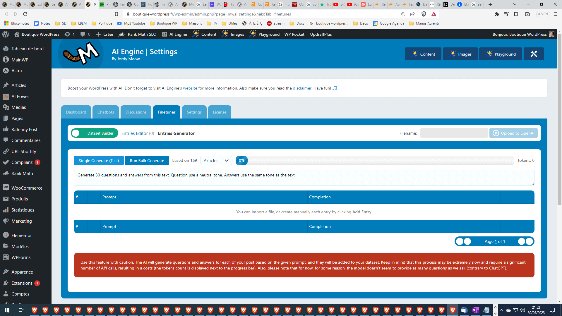 Le générateur de dataset dans AI Engine