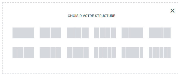 Choix de la structure d'une page Elementor