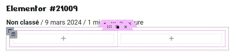 Ajout d'une section interne comprenant 2 colonnes, dans une section d'Elementor