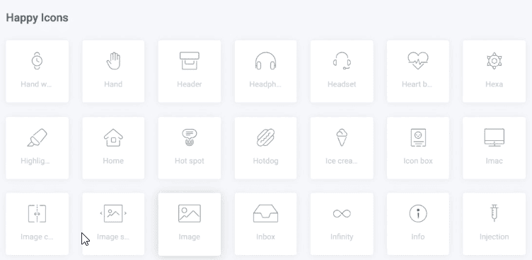 Icônes Happy Addons