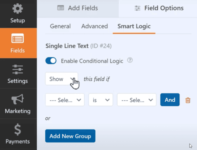 Logique conditionnelle WP Forms