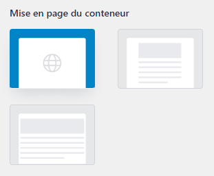 Mise en page du conteneur