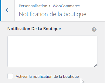 Notifications de la boutique