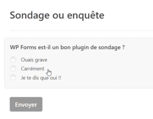 WP Forms comme plugin de sondage ou enquête