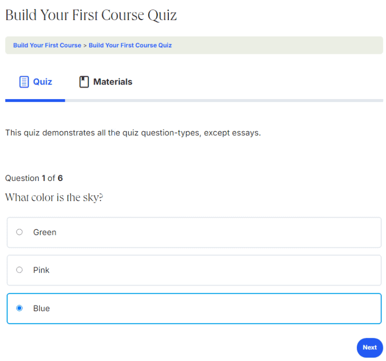 Exemple de Quiz LearnDash