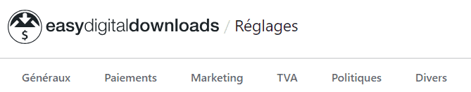 Reglages EDD Réglages EDD