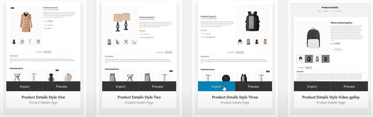 Templates de pages ShopLentor