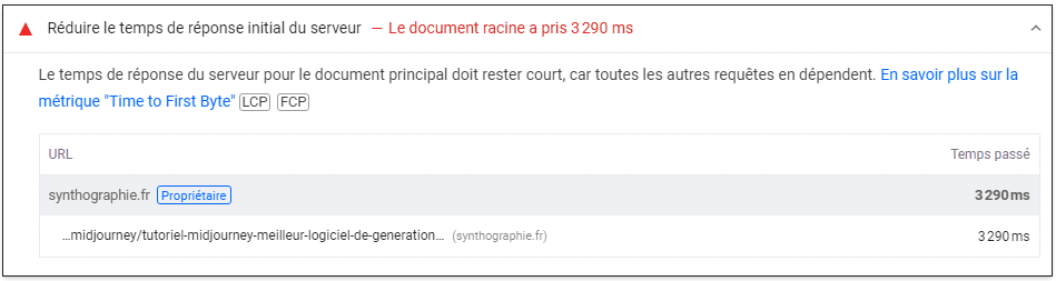 Réduire le temps de réponse initial du serveur