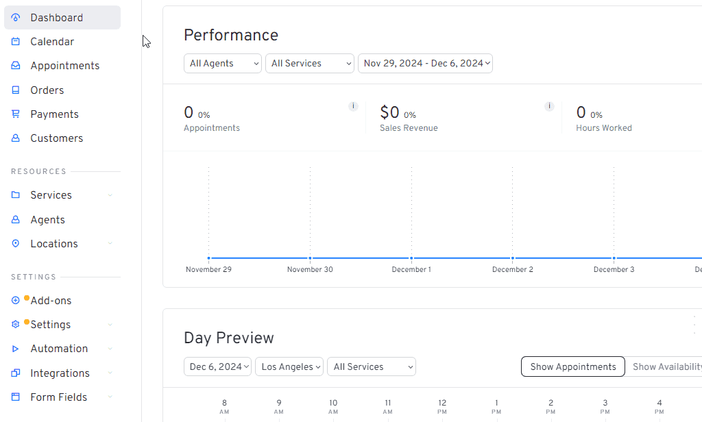 Interface de Latepoint
