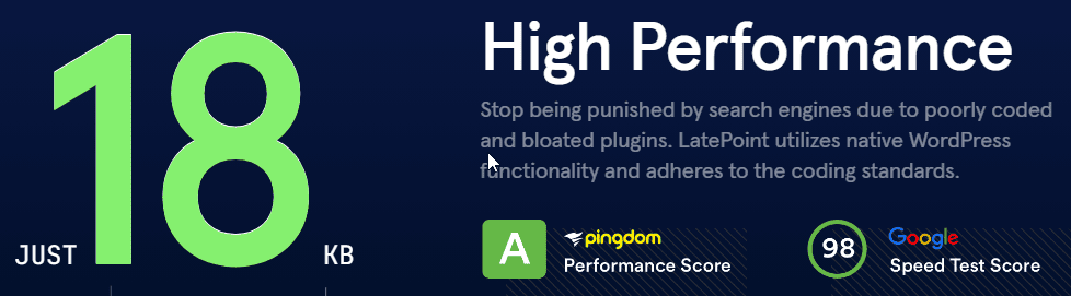 Performances de LatePoint