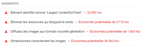 Problèmes d'optimisation des images sur un thème Astra
